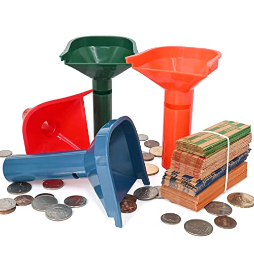 L LIKED 30 Assorted Preformed Coin Wrappers & 5 Coin Sorters Tubes, Color-Coded,Easy to Load