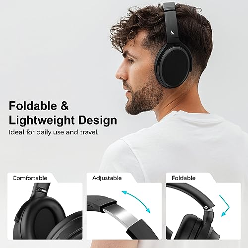 Edifier WH700NB Wireless Active Noise Cancellation Over-Ear Headphones, Bluetooth 5.3 Foldable Lightweight Headset, Dual Device Connection, 68-Hour Battery Life, for Travel, Home Office - Black