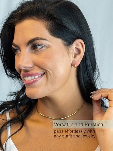 Altitude Boutique Small Gold Hoop Earrings For Women | 18kt Gold Plated Thin Tube Earrings | Lightweight, Hypoallergenic Chunky Gold Open Hoops (Gold 15mm)