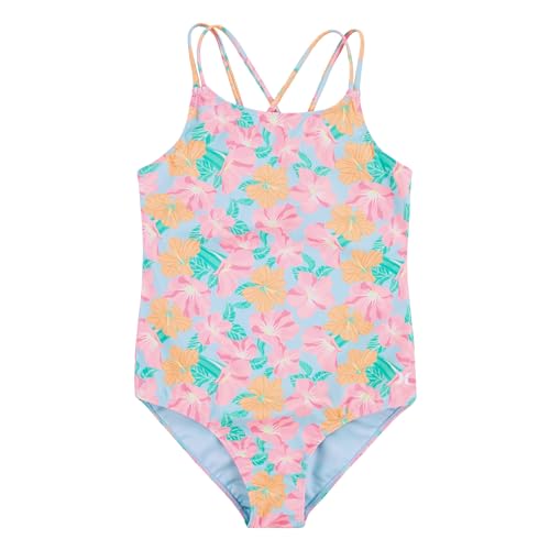 Hurley Girls One Piece Swimsuit, Pale Ivory/Multi Stripe, 7