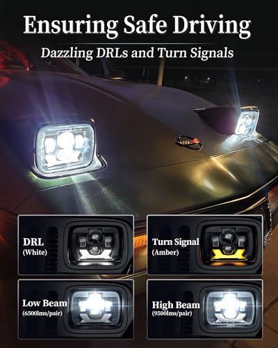 HWSTAR 2022 180W 1000% Bright H6054 5x7 7x6 Led Headlights Compatible with Jeep Cherokee XJ Wrangler YJ [ DOT][Anti-glare][DRL Turn Signal][Hi/Low Sealed Beam] Ford Chevy GMC Toyota Nissan Dodge etc