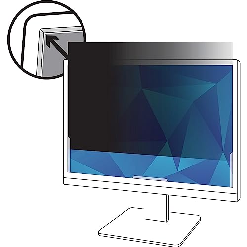 3M Privacy Filters 3M Privacy Filter for 24" Widescreen Monitor, Protect your confidential information, Easy to attach (PF240W9B), Black/Grey, 24.0" Widescreen (16:9)