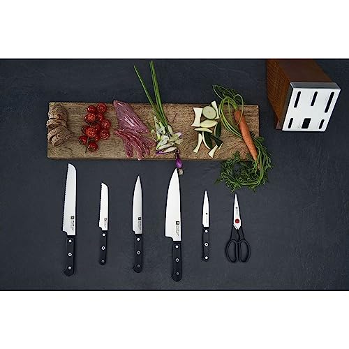 ZWILLING 36133-000-0 7-piece Self-sharpening Knife Block Set, Wooden Block, Knife and Scissors made of Special Stainless Steel/Plastic Handle, Gourmet