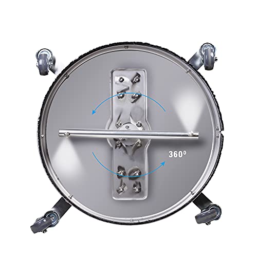 WOJET 20" Pressure Washer Surface Cleaner with 4 Wheels&Dual Handles, 4500PSI Stainless Steel Surface Cleaner Attachment for Pressure Washer for Concrete Driveway Sidewalk Deck Patio, Commercial Grade