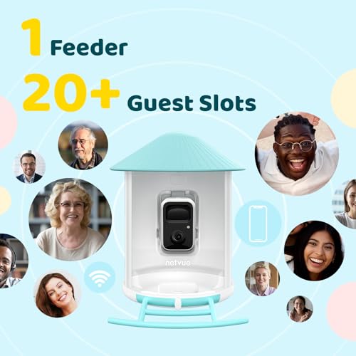 NETVUE Birdfy AI Smart Bird Feeder with Camera, AI Auto Capture Each Bird Come & Identify 6000+ Bird Species, Cloud Store Bird Videos & Birdwatching On Live, Ideal Gift for Bird Lover (Blue)