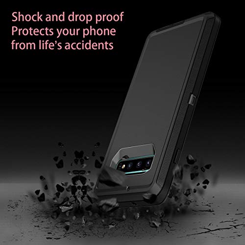 I-HONVA for Galaxy S10 Case [Not fit S10E] Shockproof Dust/Drop Proof 3-Layer Full Body Protection [Without Screen Protector] Rugged Heavy Duty Cover Case for Samsung Galaxy S10, Black