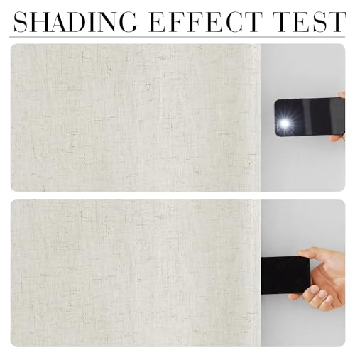 RYB HOME 100% Blackout Linen Textured Curtains 84 inches Long, Insulating Privacy Energy Saving for Bedroom Living Room Window Office Theater Dining Nursery, W 52 x L 84 in, Terracotta, 2 Panels