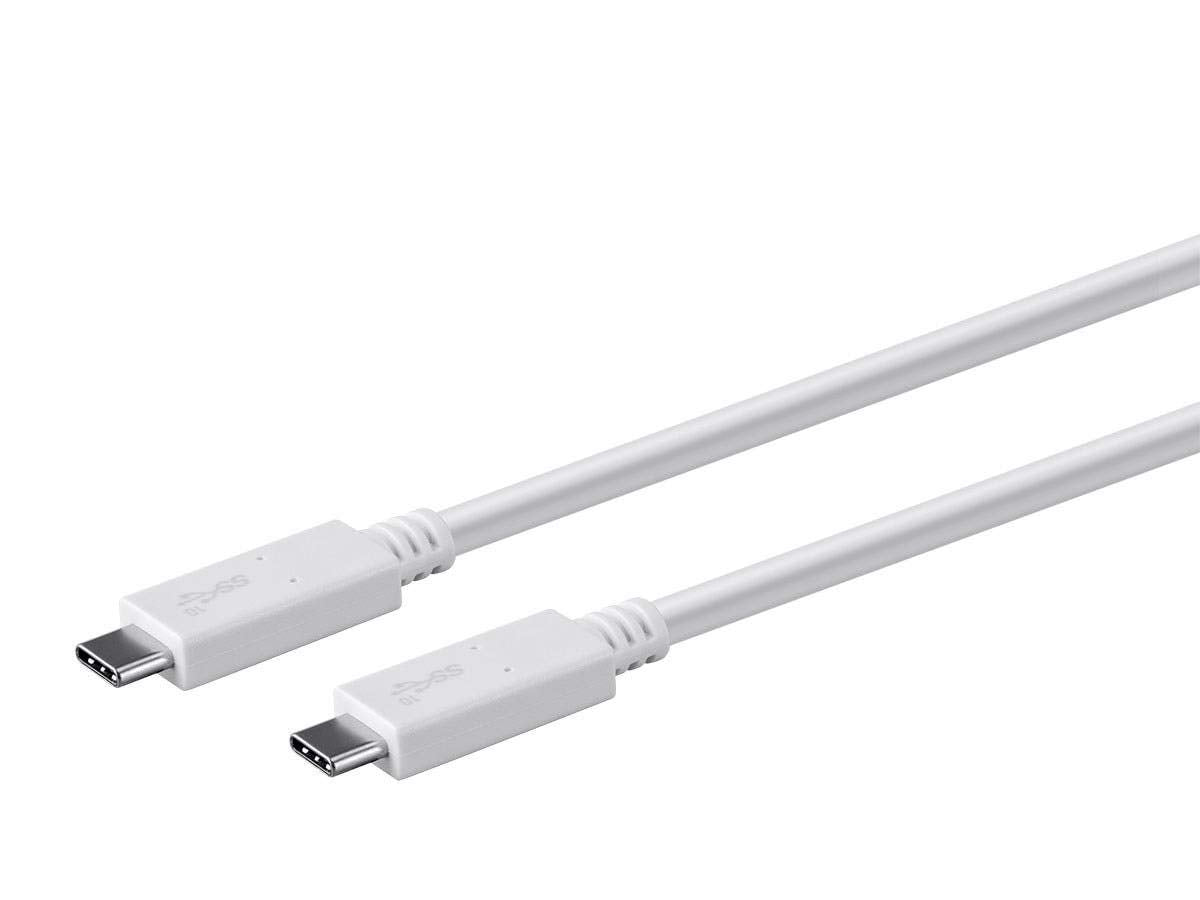 Monoprice USB Type-C to Type-C 3.1 Gen 2 Cable - 10Gbps, 5 Amp, 30AWG, 3.3 Feet, White - Essential Series