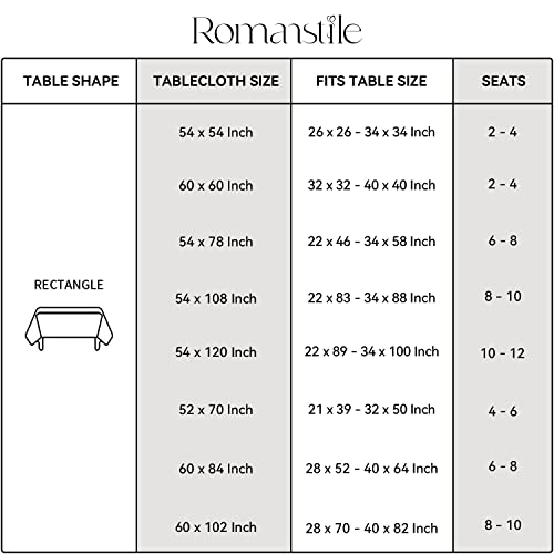 Romanstile Rectangle Vinyl PVC Tablecloth, 100% Waterproof Buffalo Plaid Plastic Table Cloth, Oil Proof Heavy Duty Wipeable Table Covers for Dining/Camping/Picnic/Outdoor - 54 x 78, Orange and White