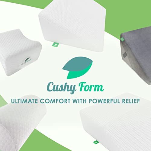 Cushy Form Neck Roll Pillow - Viscose of Bamboo Tube Pillow w/Washable Cover - Memory Foam Cylinder Pillows for Spine Discomfort, Yoga, Bed - Bolster & ﻿Travel Pillow