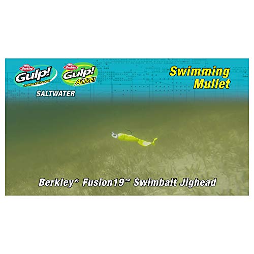 Berkley Gulp! Alive! Swimming Mullet Saltwater Fishing Soft Bait, Pumpkinseed, 3in - Pint 4x7