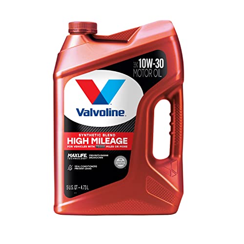 Valvoline High Mileage with MaxLife Technology SAE 10W-30 Synthetic Blend Motor Oil 5 QT