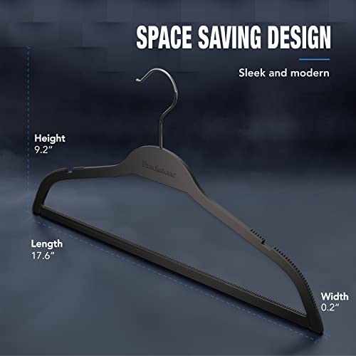BROOKSTONE, 10 Pack [Non-Slip] 3D Rubberized Hangers, Ultra Slim Lightweight Design, Heavy-Duty, Won’t Stain Fabric, Swivel 360° Hook