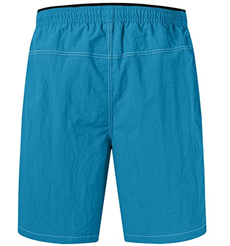 Gopune Mens Quick Dry Beach Short Swim Trunks with Mesh Lining Acid Blue,S