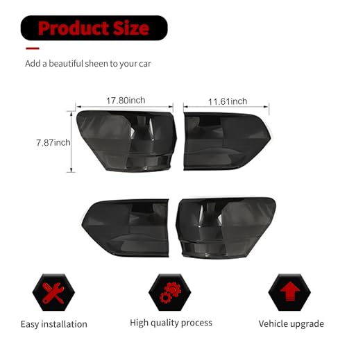 RT-TCZ Smoked Black Tail Light Lamp Cover Guard Trim Decoration Exterior Accessories for Jeep Grand Cherokee 2014-2020