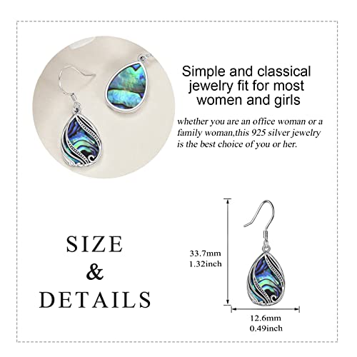 Abalone Earrings for Women 925 Sterling Silver Dangle Drop Abalone Earrings Filigree Bohemian Earrings Jewelry Gift (01-Filigree Bohemian Earrings)