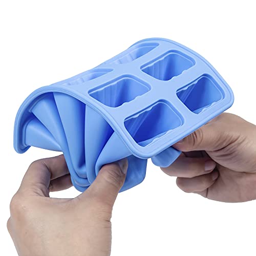 Popsicle Molds，Popsicle Mold 10 Pieces Popsicle Molds Silicone BPA Free Ice Pop Mold Easy Release (10 Cavities, Dark Blue)