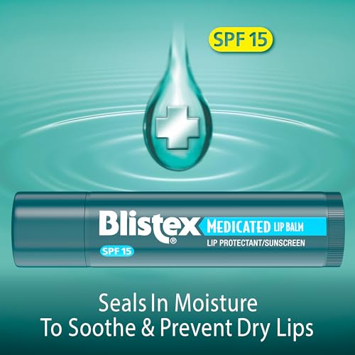 Blistex Medicated Lip Balm, 0.15 Ounce, (Pack of 24) – Prevent Dryness & Chapping, SPF 15 Sun Protection, Seals in Moisture, Hydrating Lip Balm, Easy Glide Formula for Full Coverage