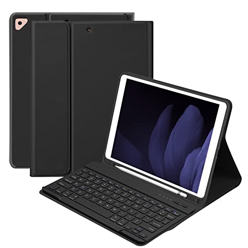 BQSS Keyboard Case,Wireless Magnetic Detachable Keyboard for iPad 9th/8th/7th, for iPad Air 3rd Gen/iPad Pro 10.5 inch Stand Tablet Cover with Built-in Pencil Holder(Black)