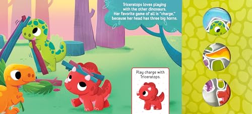 Little Hippo Books Dino Friends | Interactive Toddler Books with Wooden Toys for Kids | Dinosaur Board Books & Kids Books | Dinosaur Baby Book and Baby Toy