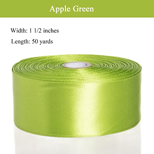 YASEO 1 1/2 Gold Solid Satin Ribbon, 50 Yards Craft Fabric Ribbon for Gift Wrapping Floral Bouquets Wedding Party Decoration