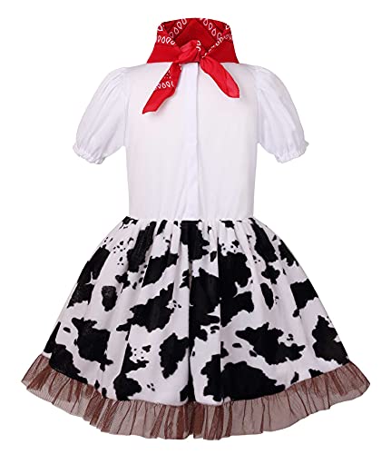 LMYOVE Cowgirl Halloween Costume for girls, Role Play Party Dress Up Outfit for Kids (Small, Blue)