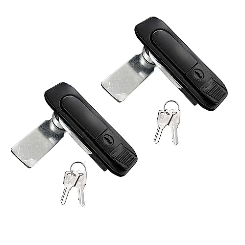 Xnrtop Electric Cabinet Panel Pop Up Lock Push Button Door Cam Lock Black with Keys (Black, Keys)