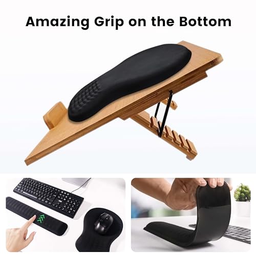 Mekass Ergonomic Mouse Pad and Keyboard Wrist Rest Set, Super Soft Memory Foam Desk Wrist Support Cute for Computer Keyboard, Non-Slip Arm Rests Cushion for Typing Gaming Office Laptop Mac (Purple)