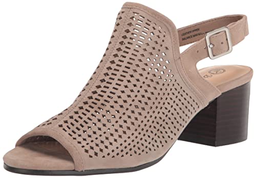 Bella Vita Women's Emmalyn Heeled Sandal, Almond Suede Leather, 7 Wide