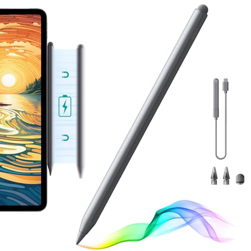 ESR Stylus Pen for iPad, Magnetic Wireless Charging iPad Pen, Digital Apple Pencil 2nd Gen with Tilt Sensitivity and Palm Rejection for iPad Pro 12.9/11, iPad Air 5/4, and iPad Mini 6, Dark Silver