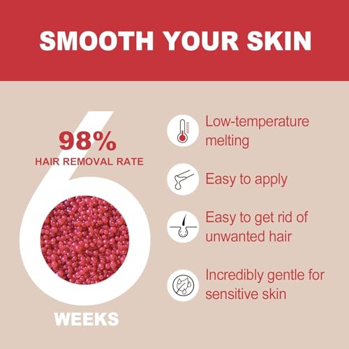 5 lb Wax Beads for Hair Removal, Salon-Quality Refill Bulk Waxing Bead for Bikini, Legs, Armpits, Body, Face, Sensitive Skin Coarse and Fine Hair, At-Home or Professional Use, Christmas Red