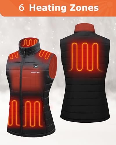 Venustas [Upgraded Battery Women's Heated Vest with Battery Pack, Up to 12HRS of Run-time, Warmer Quilted Vest for Outdoor