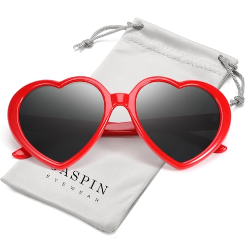 JASPIN Polarized Heart Sunglasses for Women - Trendy Cute Love Shaped glasses Oversized Eyeglasses UV400 Protection