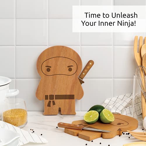 NEW!! Cutting Board & Knife Set by OTOTO - Wooden Cutting Boards for Kitchen - Housewarming Gift, Small Cutting Board Wood, Funny Kitchen Gadgets, Cooking Gifts