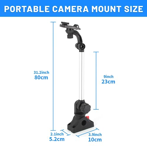Xproutdoor Kayak Camera Mount, Selfie Stick for Fishing Boats, motorboats, Riding Motorbikes