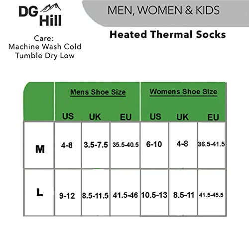 DG Hill Winter Thermal Socks - Warm Socks for Men Women Cold Weather Insulated Sock - Heated Socks Thick Snow Sock