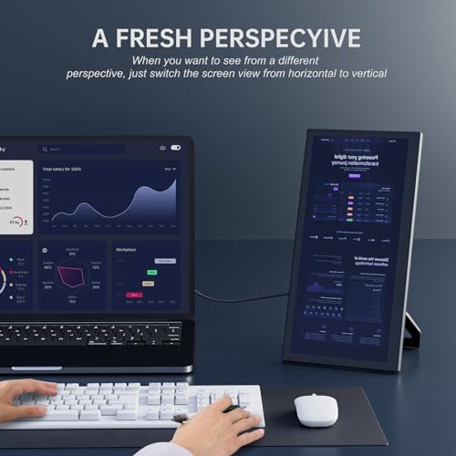LivElect Portable Monitor, 12.1 Inch Ultra-Slim Portable Laptop Monitor with Kickstand, Laptop Monitor with Speakers, Plug&Play, for Laptop PC MAC Phone PS4 Xbox Switch (Portable Monitor)