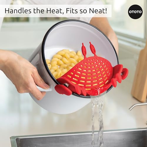 OTOTO Kitchen Colander - Kitchen Colander for Draining Pasta, Vegetables, Fruits, Kitchen Gadgets, Kitchen Gadgets, BPA Free (Crab)