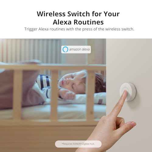 SONOFF Zigbee Switch, SNZB-01P Wireless Push Button, Supports to Create Smart Scenes, Trigger The Connected Devices on eWelink APP with Three Control Options, SONOFF ZigBee Bridge Required, 1Pack