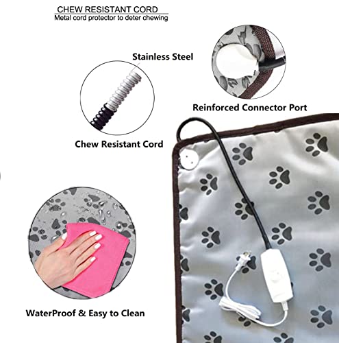 Langroup Pet Heating Pad for Large Heated Dog Bed Indoor, Waterproof and Safe Dog Heating Pad for Dog and Cat,Puppy Warming Mat for whelping Box Easy to Clean