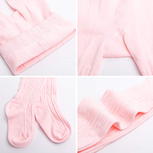 techcity Baby Toddler Girls Tights Seamless Cable Knit Cotton Leggings Pants Stockings for Infant Baby Girl