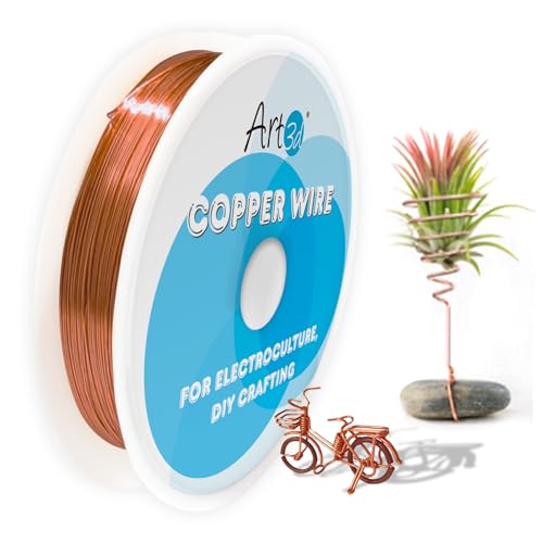 Art3d 16 Guage 120 FT Craft Wire for Jewelry Making, Beading, Sculpting, Gardening, DIY Project, Ornaments, 1 Roll - Copper