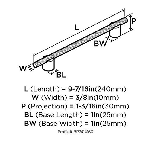 Amerock | Cabinet Pull | Matte Black | 3-3/4 inch (96 mm) Center to Center | Transcendent | 1 Pack | Drawer Pull | Drawer Handle | Cabinet Hardware