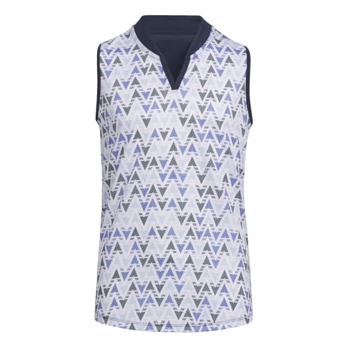 adidas Girl's Standard Heat.RDY Sleeveless Printed Polo Shirt, Collegiate Navy, X-Small