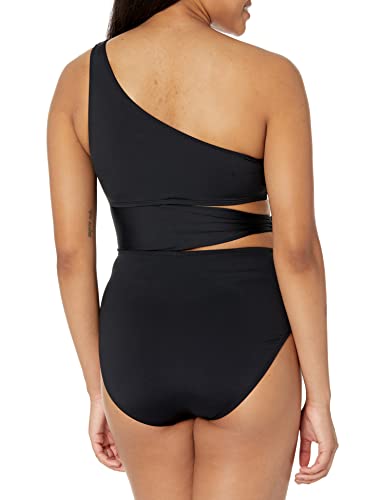 La Blanca Women's Island Goddess One Shoulder Mio One Piece Swimsuit, Black, 4
