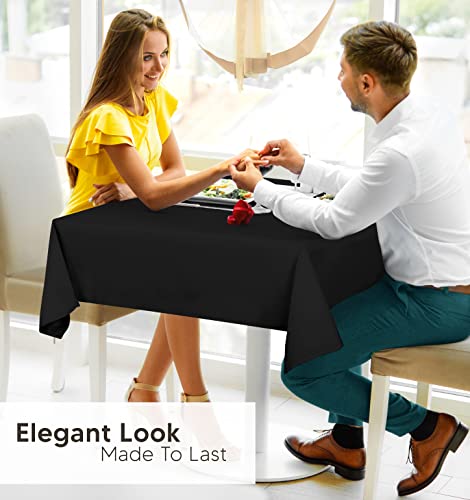 Utopia Kitchen Rectangle Table Cloth 2 Pack [90x156 Inches, White] Tablecloth Machine Washable Fabric Polyester Table Cover for Dining, Buffet Parties, Picnic, Events, Weddings and Restaurants