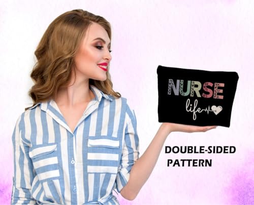 Dwept Gifts for Nurses Cosmetic Bag, Nurse Graduation Gifts, Nursing School Gifts, Nurses Week Gifts Makeup Bag for Purse, Nursing Accessories for Nurses Women, Nurse Daily Affirmations Travel Bag