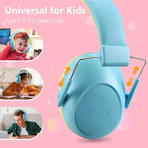ProCase Kids Noise Cancelling Headphones, Kids Ear Protection Monster Jam Truck, Fireworks Hearing Protection Noise Reduction, Noise Canceling Earmuffs for Sensory Autism Toddler Children -Blue