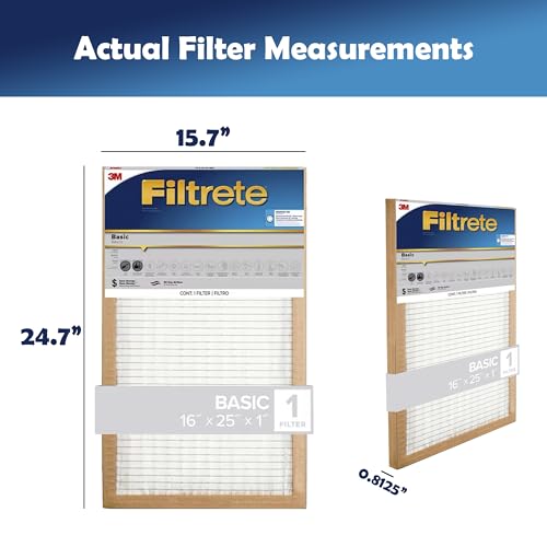 Filtrete 20x20x1 Air Filter, 3M MERV 5 HVAC AC Furnace Filter Replacement, 6-Pack (Actual Size 19.69x19.69x0.88 in)