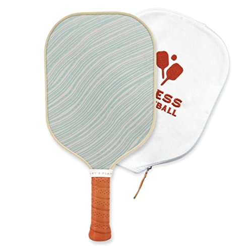 Recess Pickleball Single Paddles - Fiberglass Surface, Honeycomb Core - Sweatproof Foam Comfort Grip - Canvas Cover & Silicone Grip Ring - Tournament or Casual Play - Modern Designs - USAPA Approved